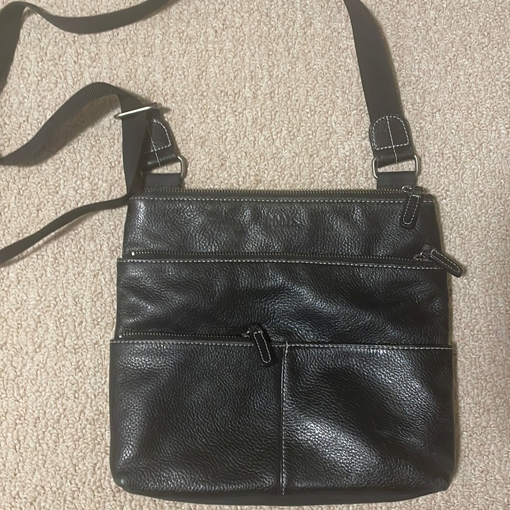 Roots leather crossbody